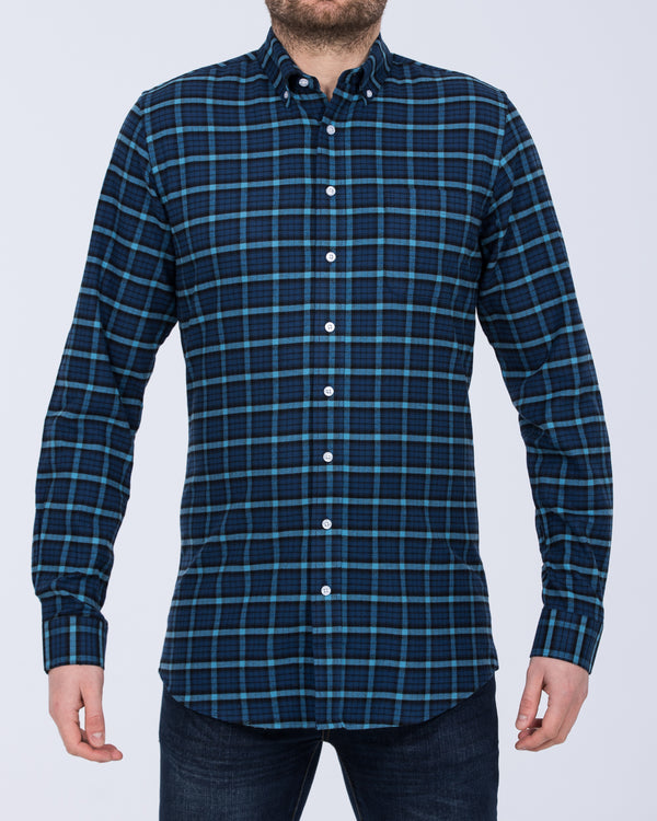 2t Tall Slim Fit Long Sleeve Shirt (indigo check)