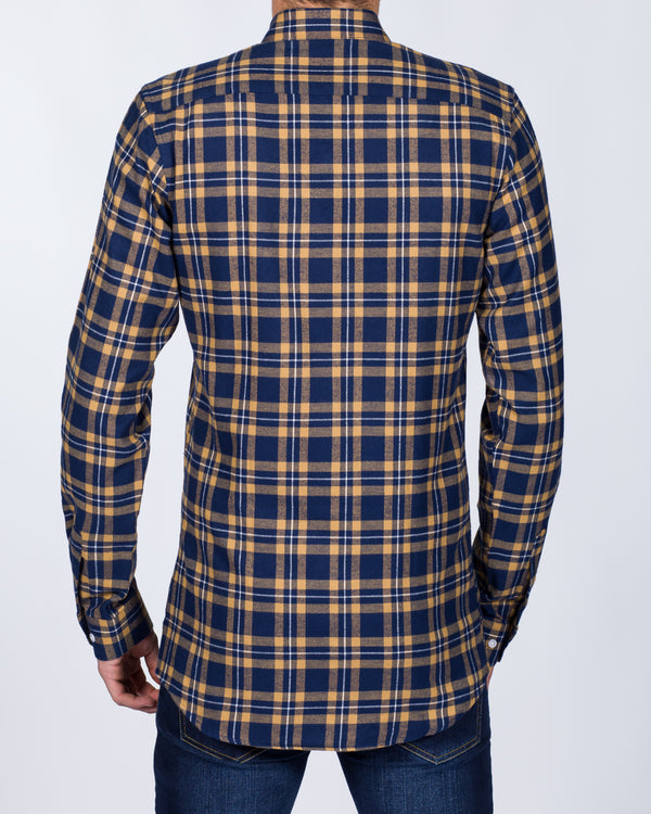 2t Slim Fit Long Sleeve Tall Shirt (mustard check)