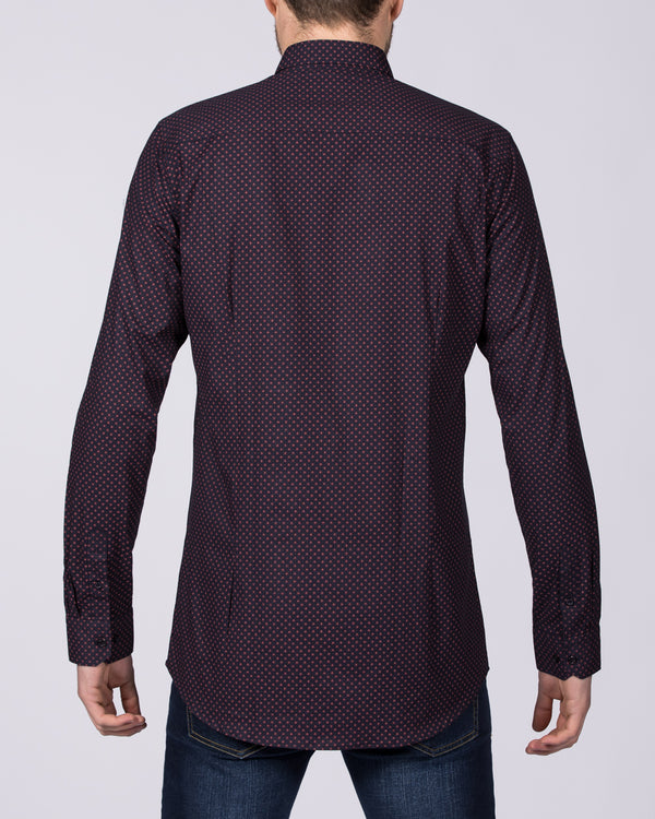 2t Luca Slim Fit Tall Shirt (navy red)