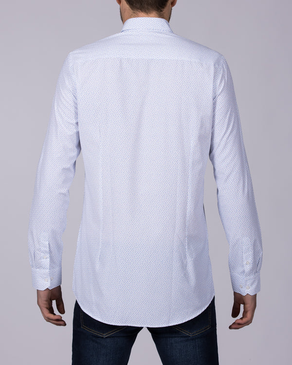 2t Luca Slim Fit Tall Shirt (white pattern)