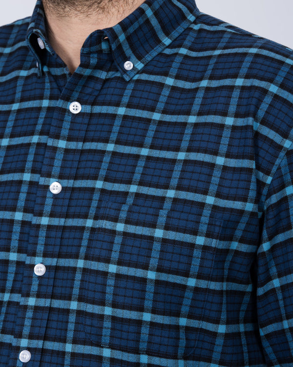 2t Regular Fit Long Sleeve Tall Shirt (indigo check)