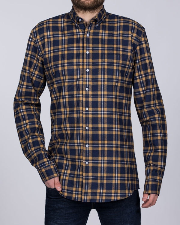 2t Regular Fit Long Sleeve Tall Shirt (mustard check)