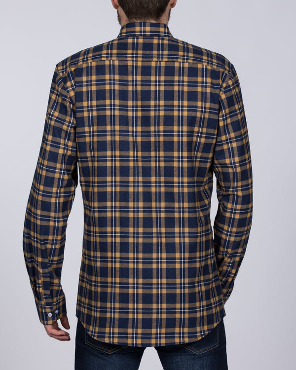 2t Regular Fit Long Sleeve Tall Shirt (mustard check)