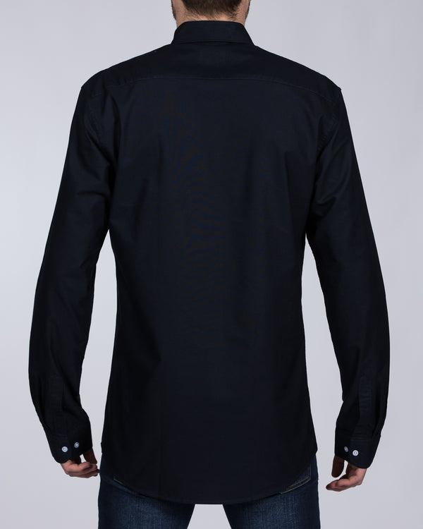 2t Regular Fit Long Sleeve Tall Shirt (plain navy)