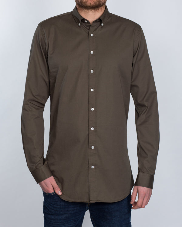 2t Slim Fit Long Sleeve Tall Shirt (olive)