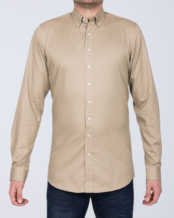 2t Slim Fit Long Sleeve Tall Shirt (khaki)