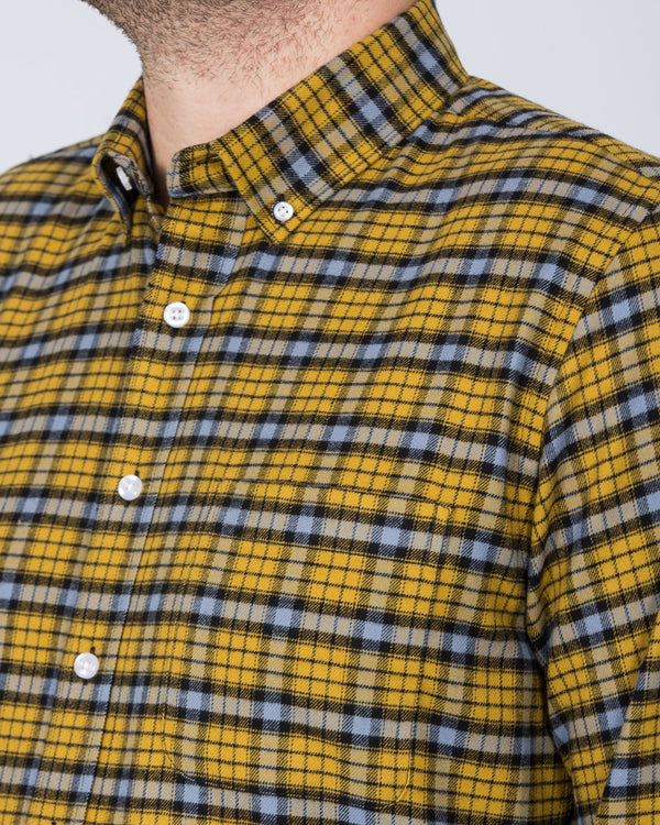 2t Slim Fit Long Sleeve Tall Shirt (yellow check)