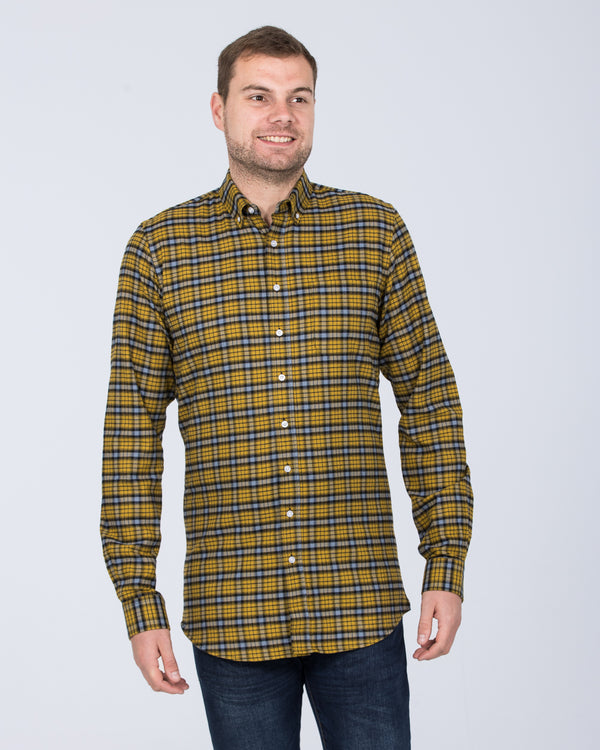 2t Slim Fit Long Sleeve Tall Shirt (yellow check)