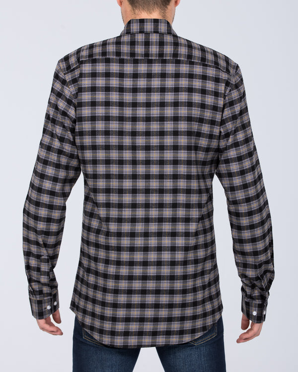 2t Regular Fit Long Sleeve Tall Shirt (black check)