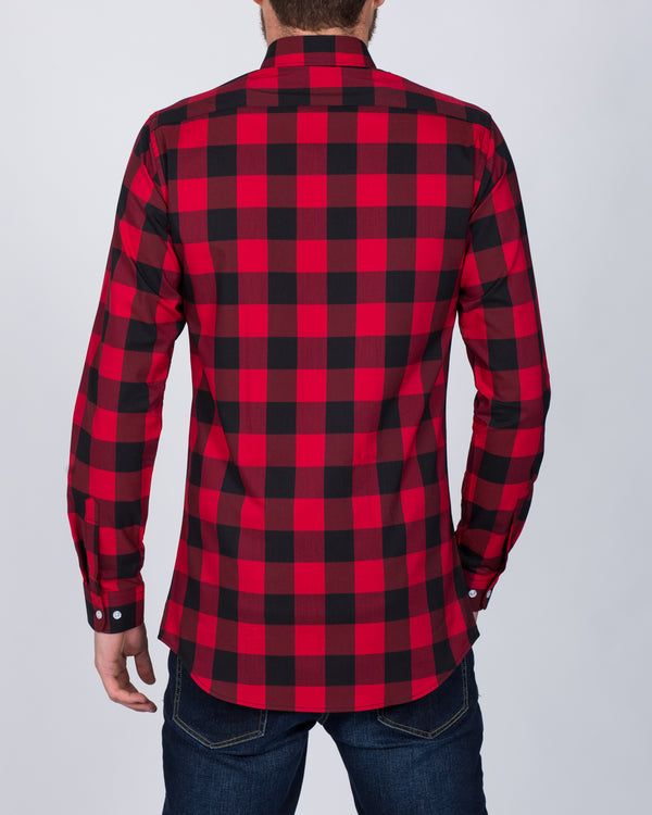 2t Slim Fit Long Sleeve Tall Shirt (rojo)