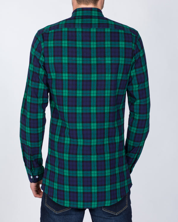 2t Slim Fit Long Sleeve Tall Shirt (green navy)