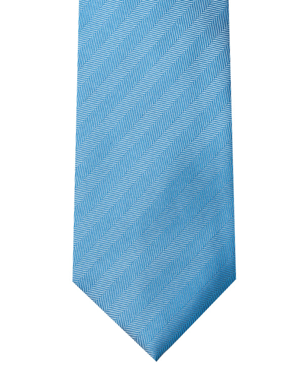 Double Two Extra Long Herringbone Tie (sky)