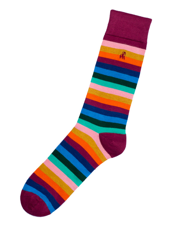 Swole Panda Bamboo Socks 1 Pair (multi fine striped)