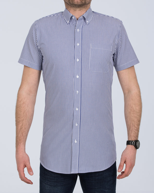 2t Slim Fit Short Sleeve Tall Shirt (blue stripe)