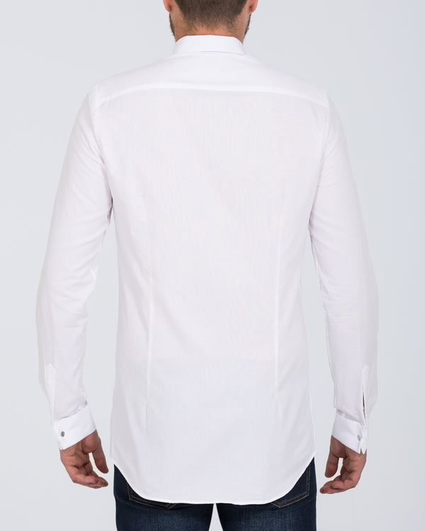 2t James Slim Fit Double Cuff Tall Shirt (white)