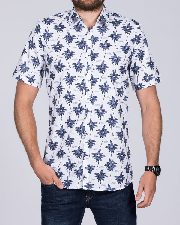 2t Leo Slim Fit Short Sleeve Tall Shirt (denim palms)