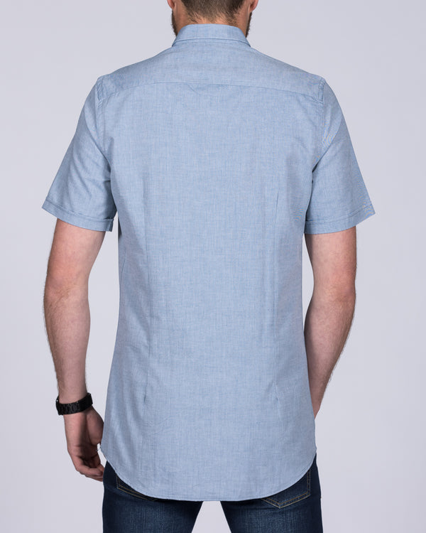 2t Leo Slim Fit Short Sleeve Tall Shirt (stone blue)