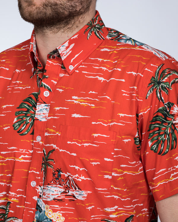 2t Short Sleeve Tall Shirt (hawaiian red)