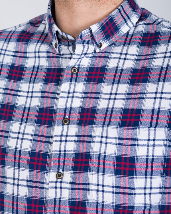 2t Short Sleeve Tall Shirt (navy check)