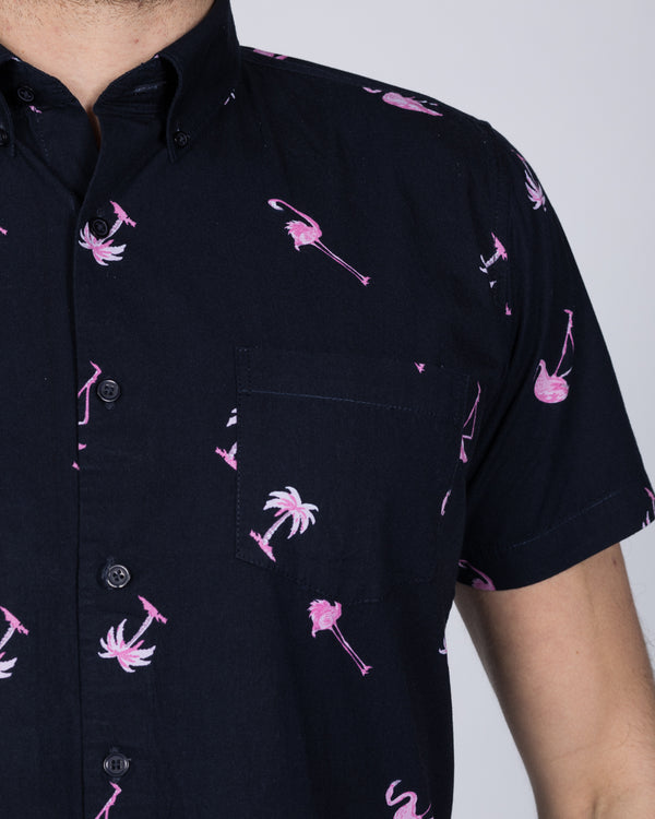 2t Short Sleeve Tall Shirt (flamingos)