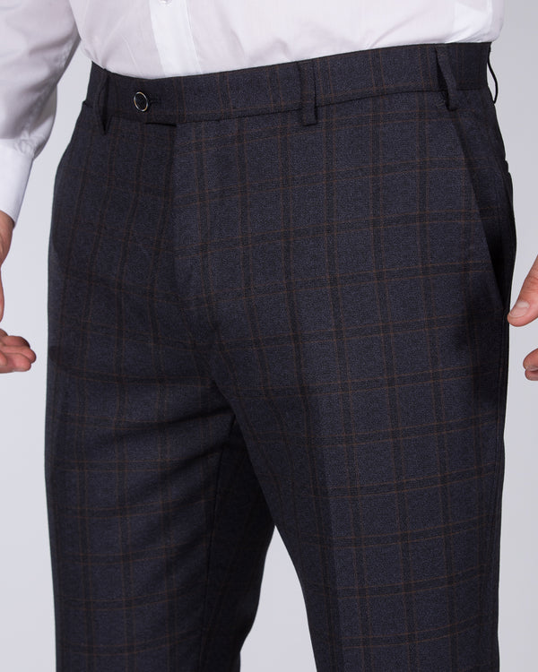 Skopes Slim Fit Tall Suit Trousers (navy/rust check)
