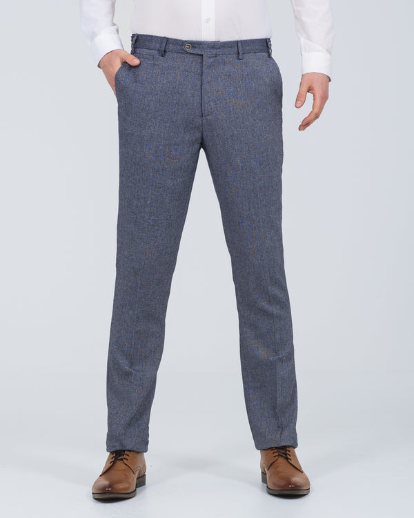 Skopes Slim Fit Jude Tall Trousers (blue herringbone)