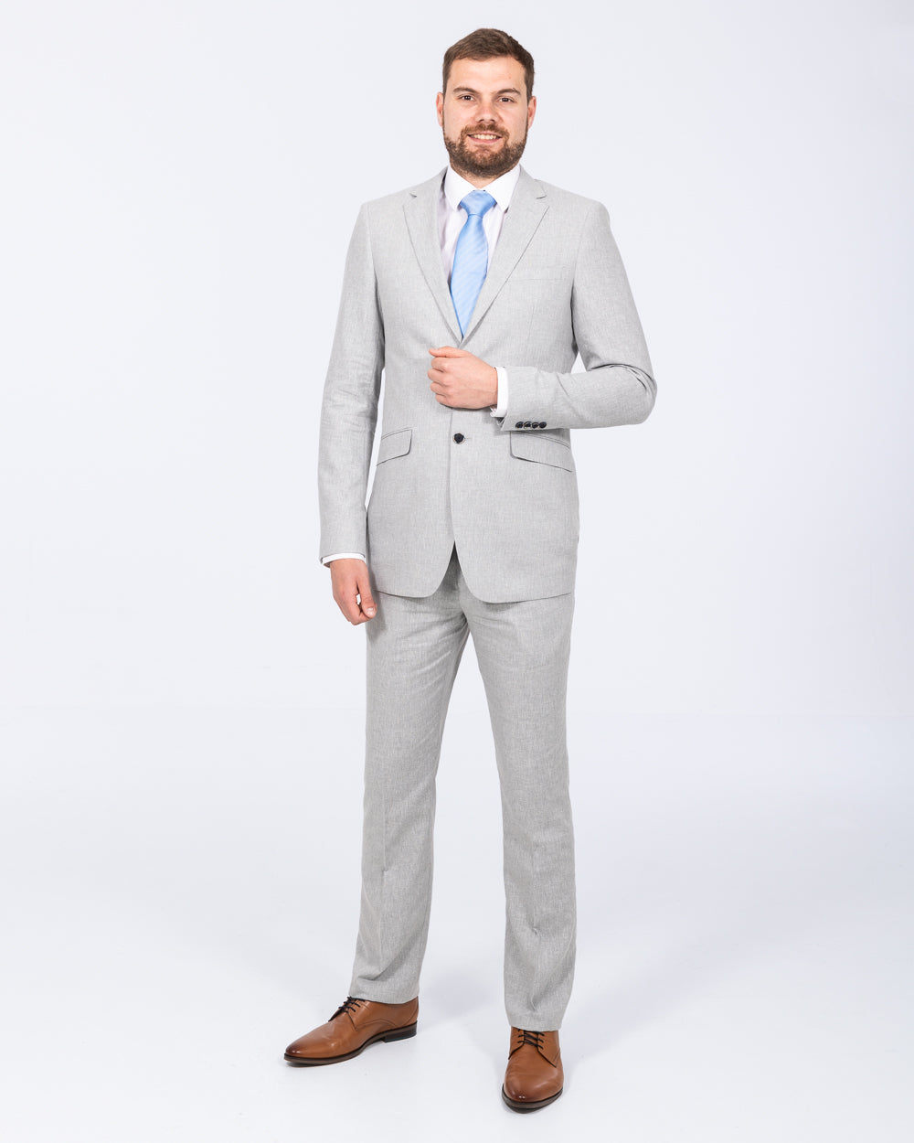 Skopes Tuscany Slim Fit Tall Linen Blend Suit (silver)