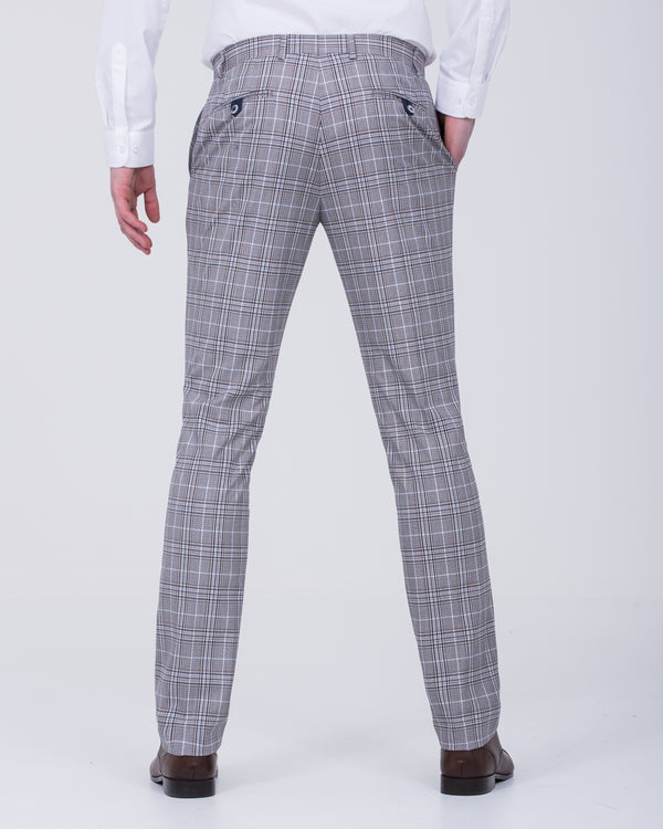 Skopes Whittington Slim Fit Tall Suit (stone/navy check)