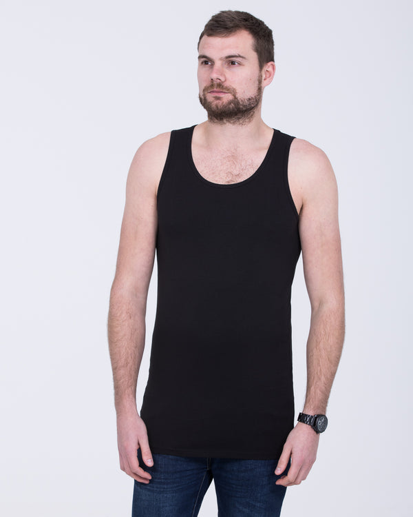 Girav Sleeveless Extra Tall Vest (black) Twin Pack