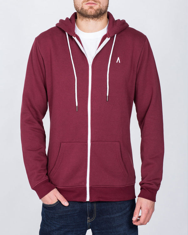 2t Zip Up Tall Hoodie (burgundy)