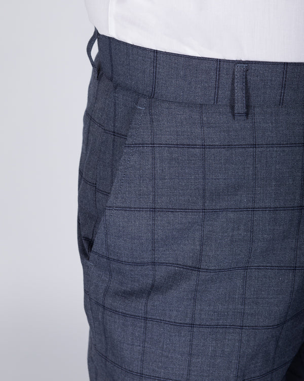 2t Schlanke Passform Lange Hose (blau kariert)