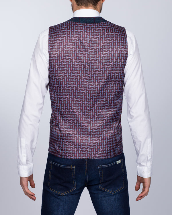 Skopes Doyle Slim Fit Tall Waistcoat (aqua/wine)