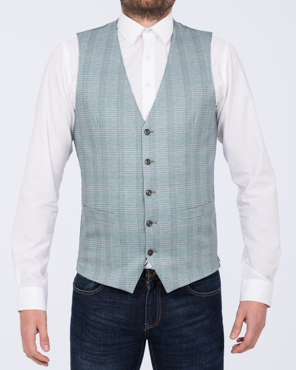 Skopes Montalvo Slim Fit Tall Waistcoat (light green check)