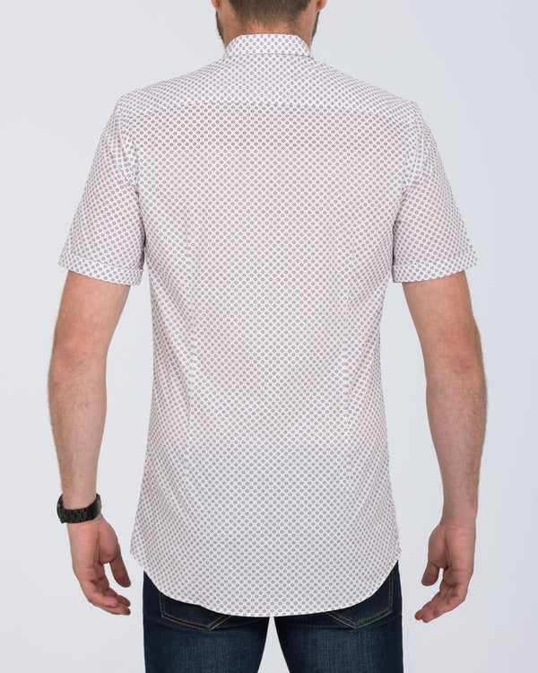 2T Leo Slim Fit Short Sleeve Tall Shirt (black flowers)